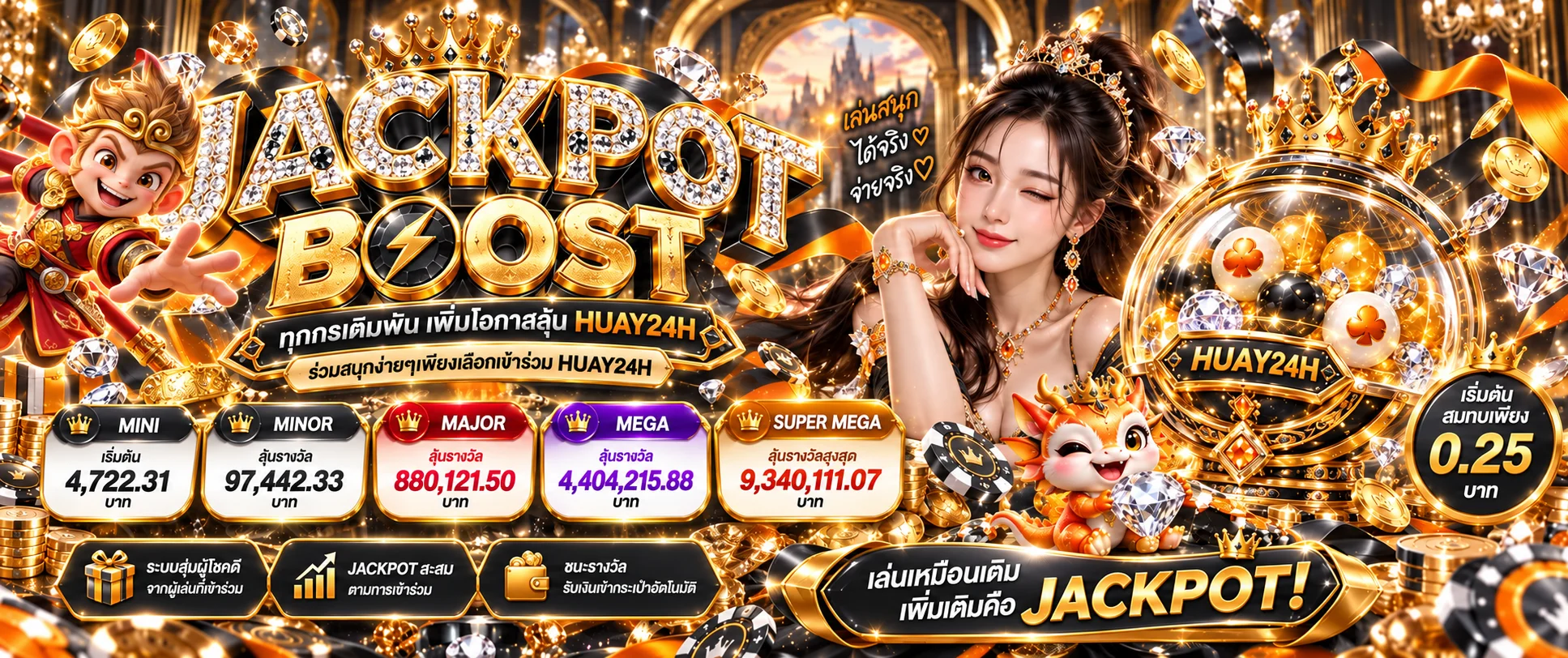 สล็อตออนไลน์ HUAY24H พร้อมแจ็กพอตและตัวละครเกม